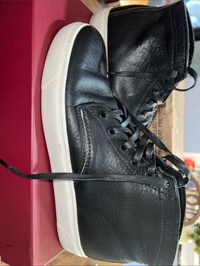 Wolverine Black Leather High-Top Sneakers with White Sole